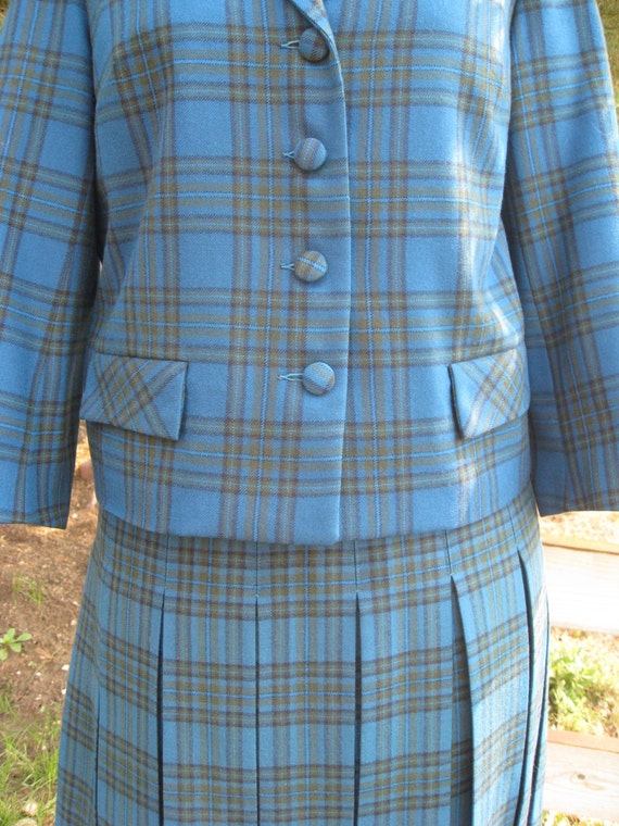 Vintage Women's 2 Piece Wool Scottish Tartan Plai… - image 2