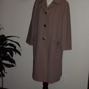 1950s Womens Fashionbuilt Taupe Lined All Seasons Dress Coat Size Medium/ 50s Trench Coat/ Lined All Seasons Coat/50s Womens Button Coat