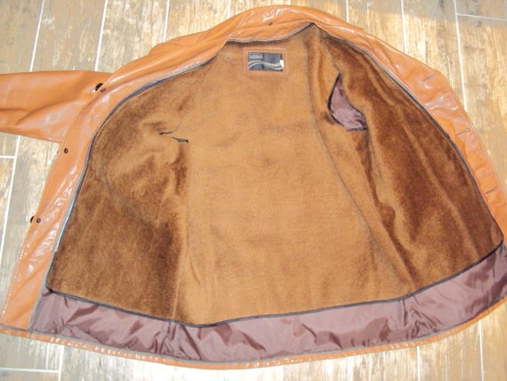 1970s Mens Montgomery Ward Caramel Tan Leather Co… - image 10