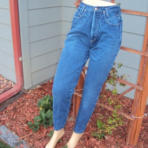 1980s Womens Dark Wash Denim Get Spoiled By Squeeze High Waist Skinny Jeans Size S/ 80s Tapered Denim Jeans/ Vtg Skinny Jeans Rise 12&quot;