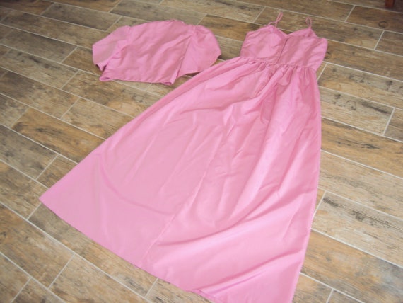 1970s Womens Dusty Rose Pink 2 Piece Polyester Ta… - image 9