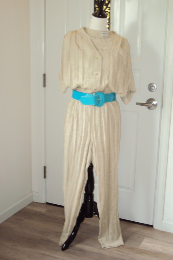 1980s Womens Helen Breeding Oatmeal Beige Cotton G