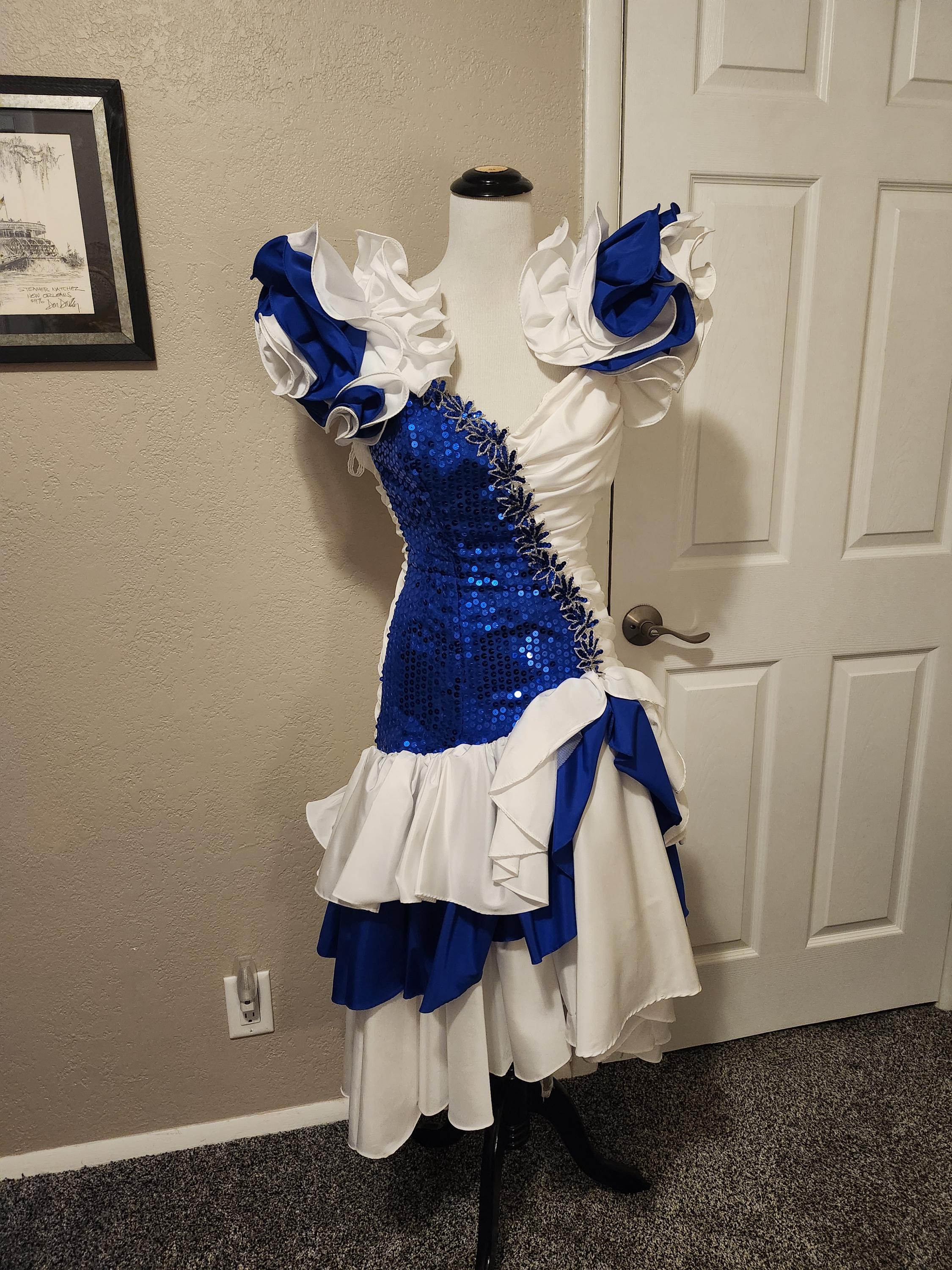 blue dress for baby girl 50s Party Dress in Brilliant Blue Satin – Better Dresses Vintage main image 0