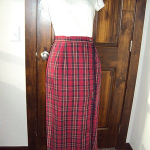 1980s-90s Womens Fall Fuschia Pink/Blue/Aqua Fringed Wrap Skirt Size M-L/Plaid Fringed Midi/Maxi Skirt/ Plaid Skirt/ Cotton Plaid Wrap Skirt