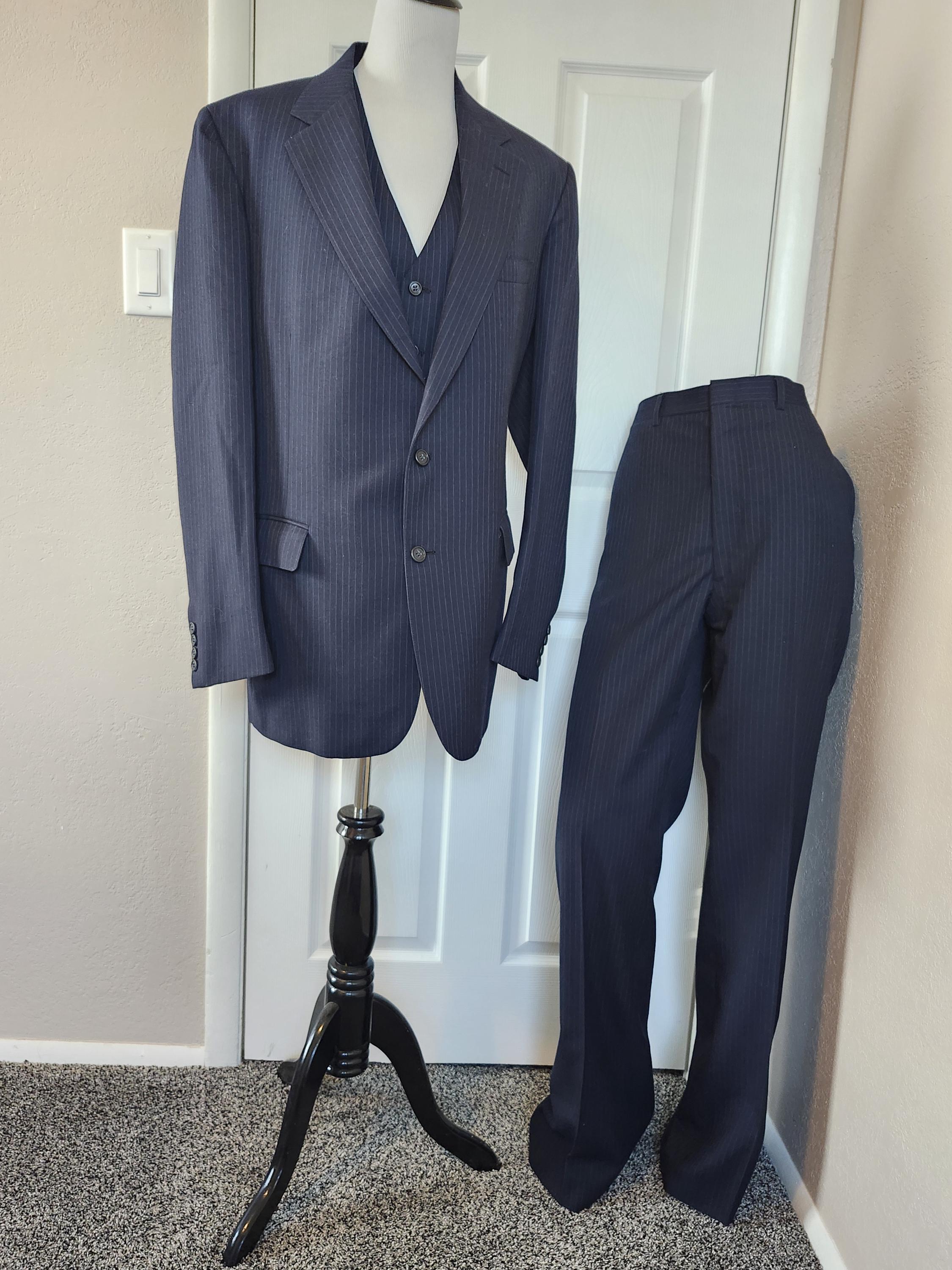 スーツ 70s Japan Vintage 3Peace Suit Navy CF96 1970's Angels Flight Navy Three-Piece Suit Set Size 40R/30