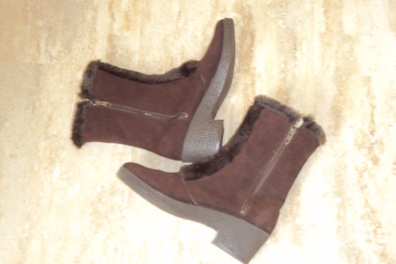 1970s-80s Womens Brown Leather Suede New No Tags … - image 5