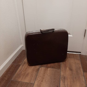 Porte-documents Samsonite rigide imitation alligator Mid-Century/Attache/boitier pour ordinateur 18" X 15" X 4,5" / vintage Samsonite Brown/Silvercase