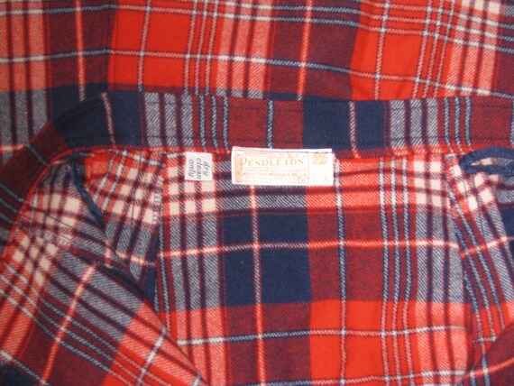 1970s Womens  Fall Pendleton Wool Plaid A Line Ma… - image 4