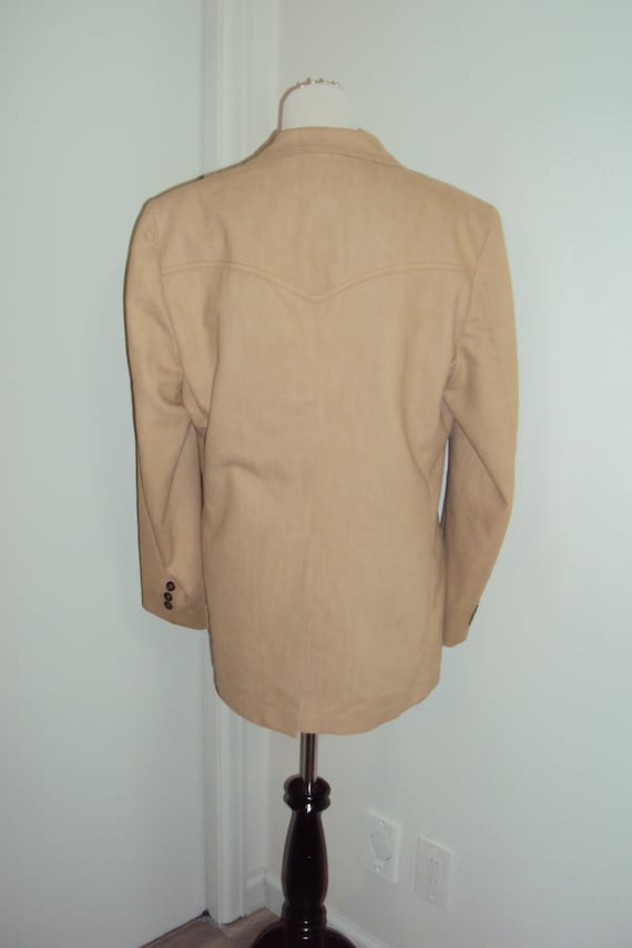 1970s-80s Mens Contemporary Lines Sears Tan Weste… - image 4