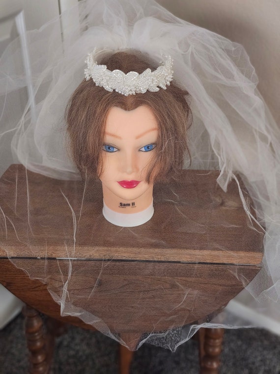 ヴィンテージ レディース ホワイト ブライダル ビーズ フィンガー