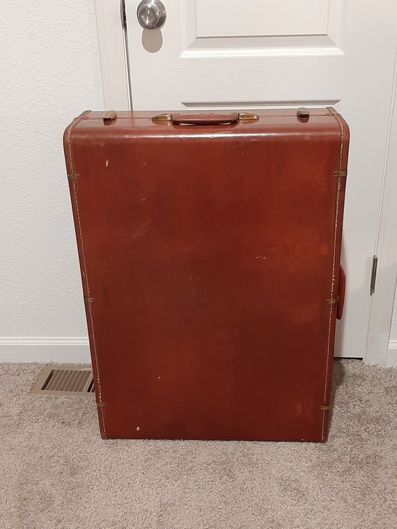 1940s-50s Extra Large Samsonite Chestnut Brown Sui