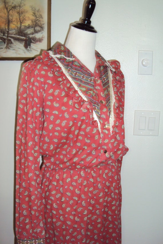 1970s/80s Womens Burnt Orange/Rust/Cienna Polyest… - image 3