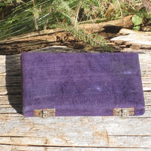Antique Purple Velvet Covered Case With Apothecary/ Gold/ Jewelry/ Precious Metals Scales/ Measuring Weights/ Brass Scales/ Weights