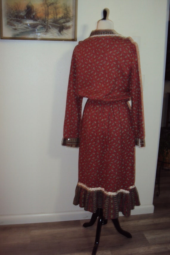 1970s/80s Womens Burnt Orange/Rust/Cienna Polyest… - image 5