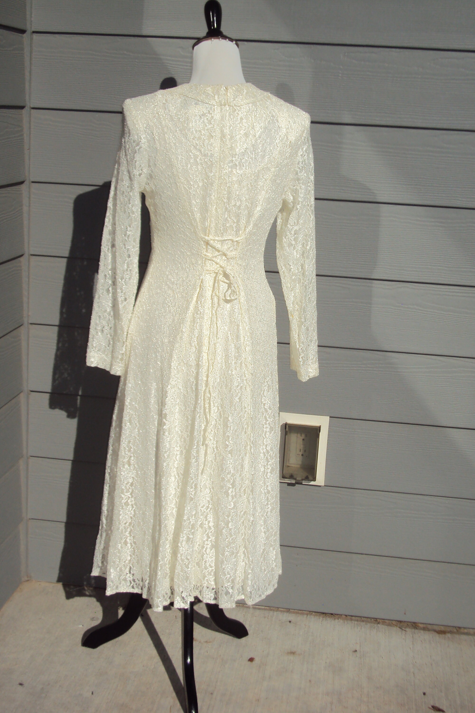 1980s-90s Womens Ivory Lace Dawn Joy Fashions Bridal/special 1980s-90s Womens Ivory Lace Dawn Joy Fashions Bridal/special