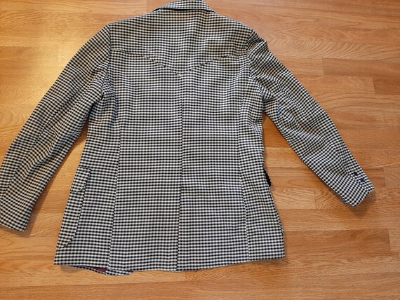 1970s Mens Navy/White Houndstooth Check H Bar C R… - image 10