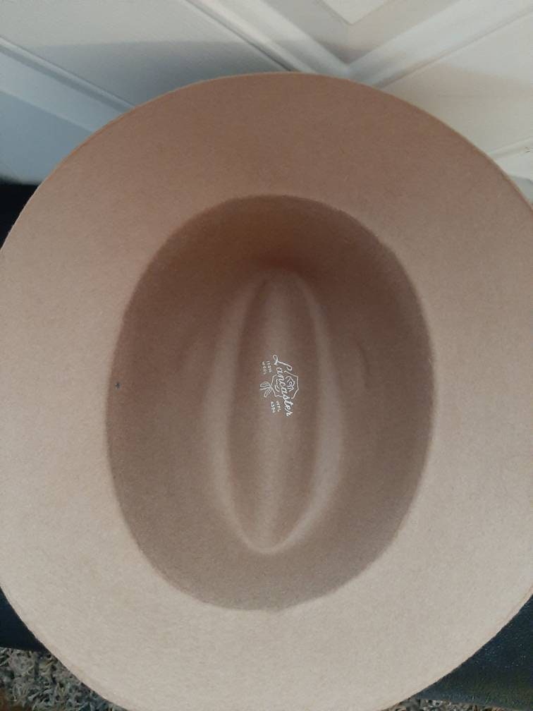Mid-Century Lancaster Tan Fedora Wool Hat w/ Grosgrain Band – Medium s-l400.jpg main image 3