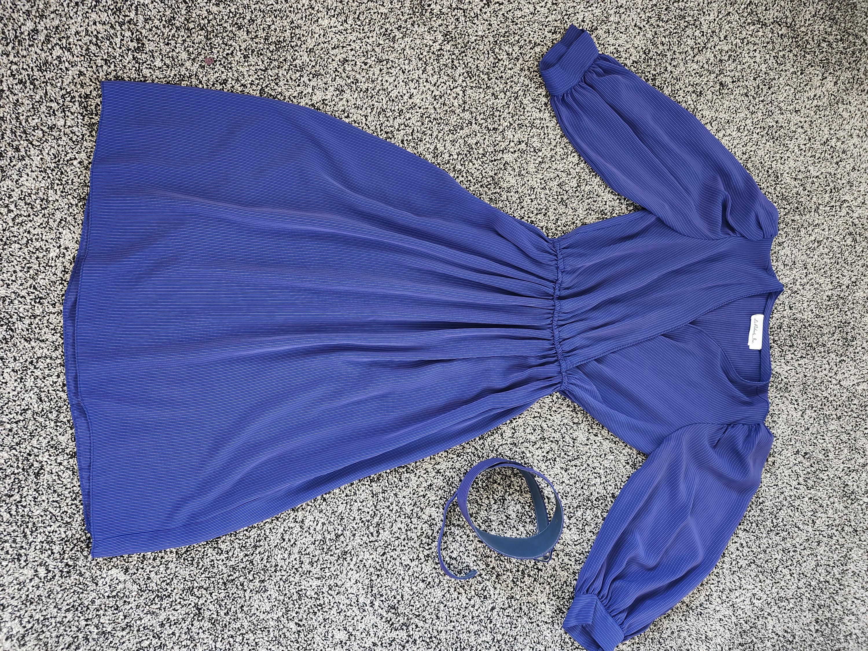 blue dress inc 1980s-90 Womens Liz Roberts 100% Polyester Fall Purple/pink Semisheer Natural Waist Career With Matching Belt Knee Length Size 7-8 up dress is your addtosummer Black Shop Business Casual Color:HERITAGE GREEN