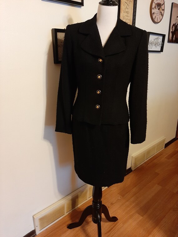 2 piece black skirt cheap suit