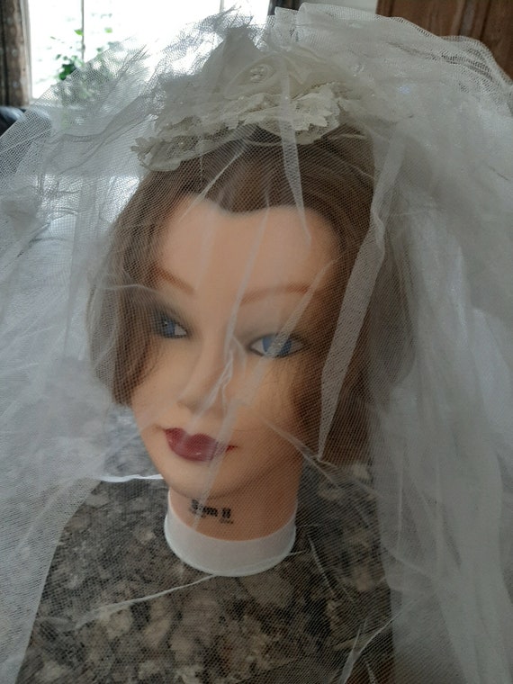 VINTAGE 1970S VEIL Vintage 1970s Wedding Dress Union Made In USA Veil Bridal  main image 4