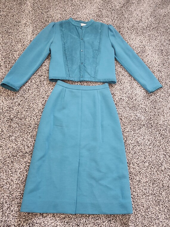 Mid Century Womens 2 Piece Teal Green St. Croix Wool … Gem