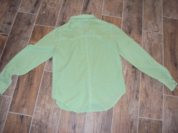 1970s Womens Lime Green/White Gingham Check Weste… - image 8