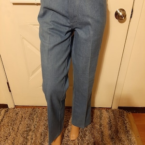 1970s Mens Comfort Action Sports Blue Brushed Denim Jeans Size 36/30/ Mid Century Brushed Denim Mens Blue Jeans Size 36/30