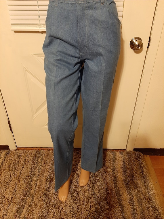 1970s Mens Comfort Action Sports Blue Brushed Deni