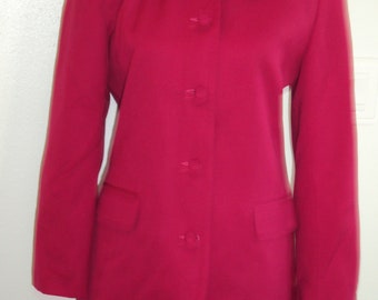 Vintage Mujer 2 Piezas Forrado Magenta / Fucsia Rosa Significado Lápiz Falda Traje Tamaño 8/90s Mujer 2 Piezas Traje de Falda / Vtg Business Attire