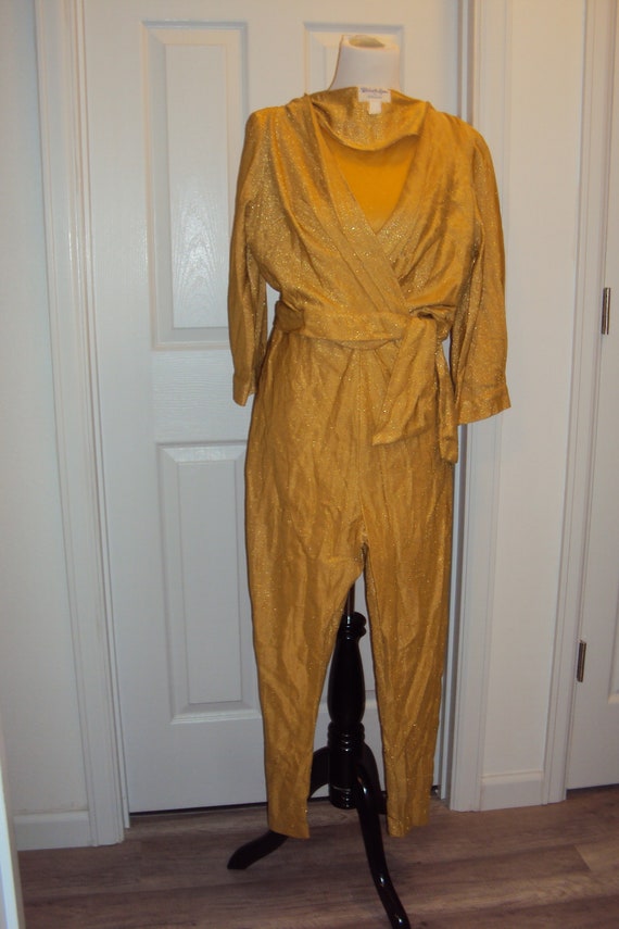 1970s Womens Gold Lame Roberta Lynn Of Hollywood H