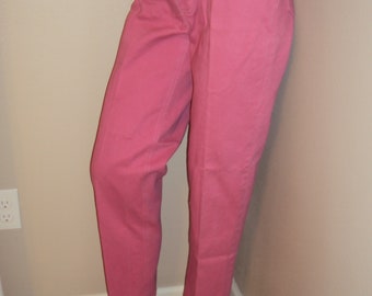 Lata 80. i 90. XX wieku Damskie różowe dżinsy Gitano 100% bawełny Denim z wysokim stanem zwężane Jeansy Rozmiar S/Kolorowe dżinsy Mom Jeans/Vintage Mom Jeans S