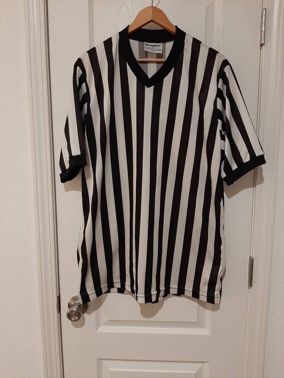 Vintage Mens/Womens Black And White Striped Refere