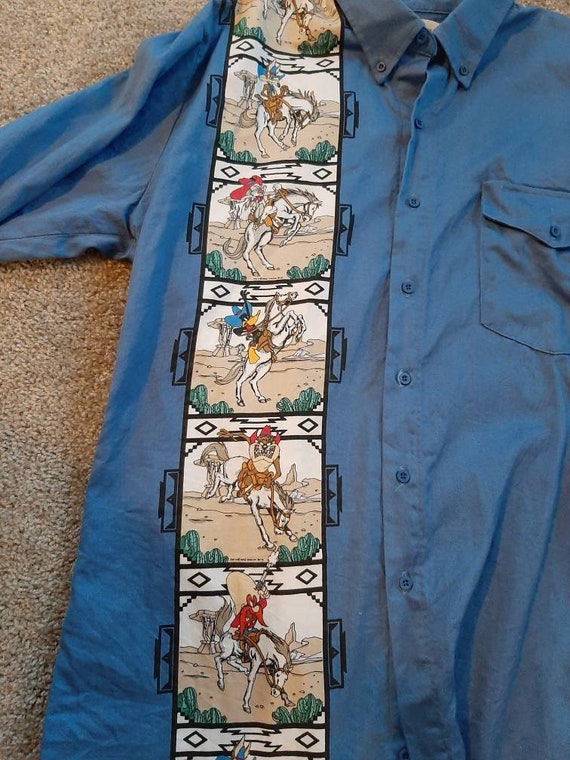 looney tunes dress shirt Chambray Looney Tunes Button-Up Shirt