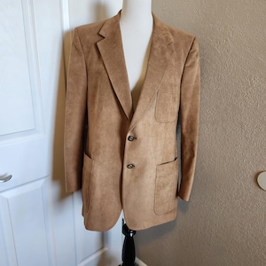 Vintage Mens Ultra Suede/Suede Kingsridge Sienna/Russet Sports Jacke/Blazer Size 43-44/ 1970s-80s Mens Gingerbread/Rust Fully Lined Blazer