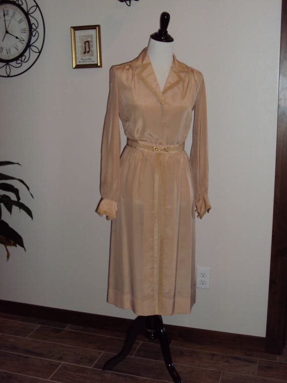 1970s-80s Adolph Schuman 2 Piece Sheer Polyester … - image 1
