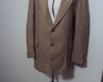 Années 1970-80, manteau de sport Pendleton en tweed à chevrons marron/havane pour homme taille 42/blazers rockabilly taille 42/manteau de sport Pendleton 42