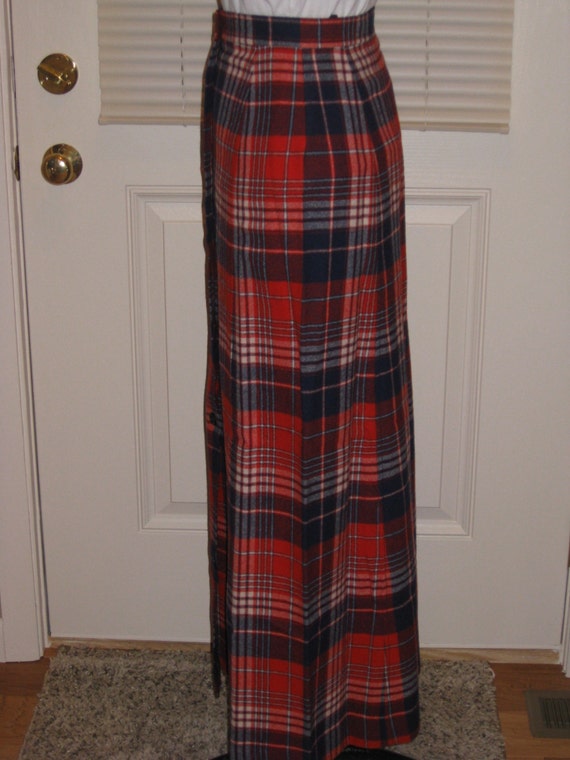 1970s Womens  Fall Pendleton Wool Plaid A Line Ma… - image 2