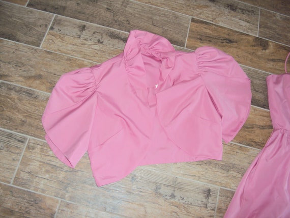 1970s Womens Dusty Rose Pink 2 Piece Polyester Ta… - image 8