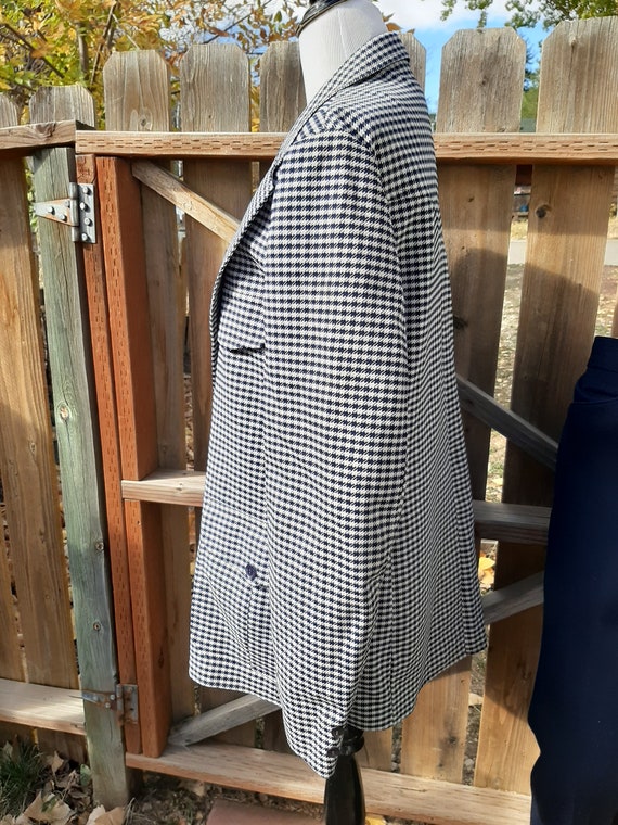 1970s Mens Navy/White Houndstooth Check H Bar C R… - image 2