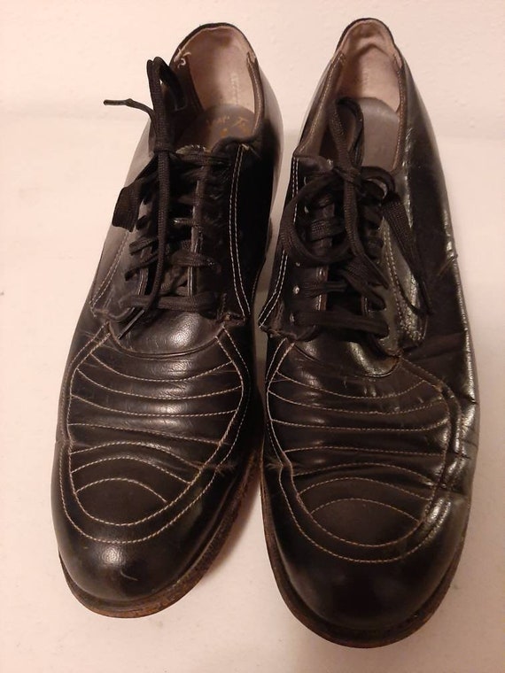 1930s-40s Womens Black Leather Oxford Miller Hero… - image 10