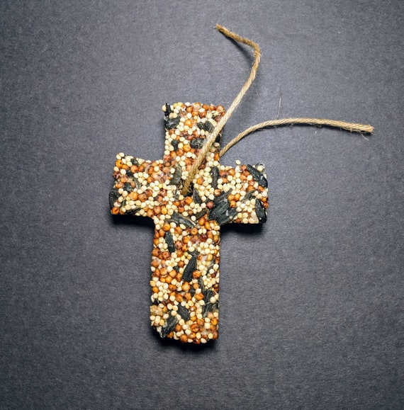 Cross Wild Bird Seed Bird Feeder Ornament Set Of 4 First Etsy