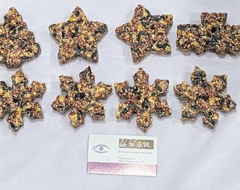 Wild Bird Seed Ornament Feeders - Holiday and Snowflake Set of 12--2 week turn around--No Christmas Delivery
