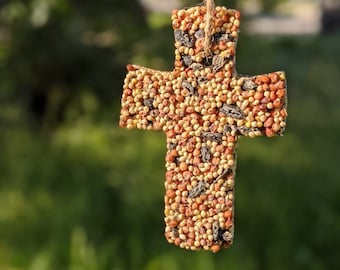 Cross Wild Bird Seed Ornament – Set of 4, Garden Decor