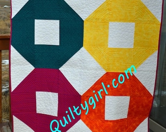 Cheery-O Quilt pattern  - perfect lap quilt , perfect for beginners and up!
