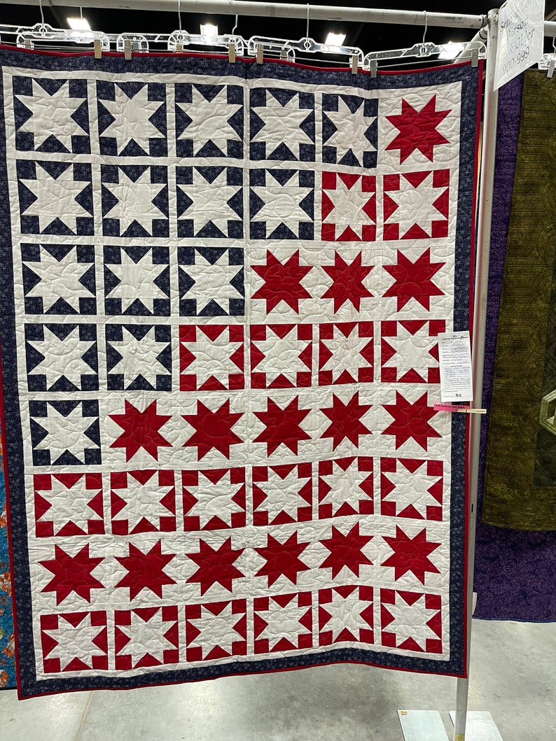 Long May She Wave A Patriotic Quilt Pattern 62 x 80 inches image 5