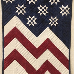 Stars a Waving - Patriotic Quilt Pattern - a wonderful Quilt of Valor 60 x 78 inches