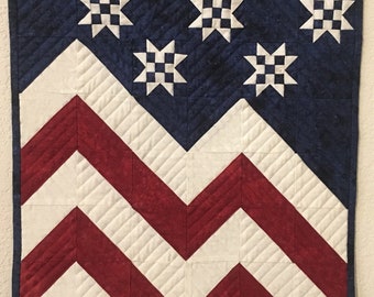Stars a Waving - Patriotic Quilt Pattern - a wonderful Quilt of Valor 60 x 78 inches