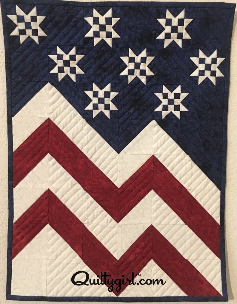 Stars a Waving Patriotic Quilt Pattern a wonderful Quilt of Valor image 1