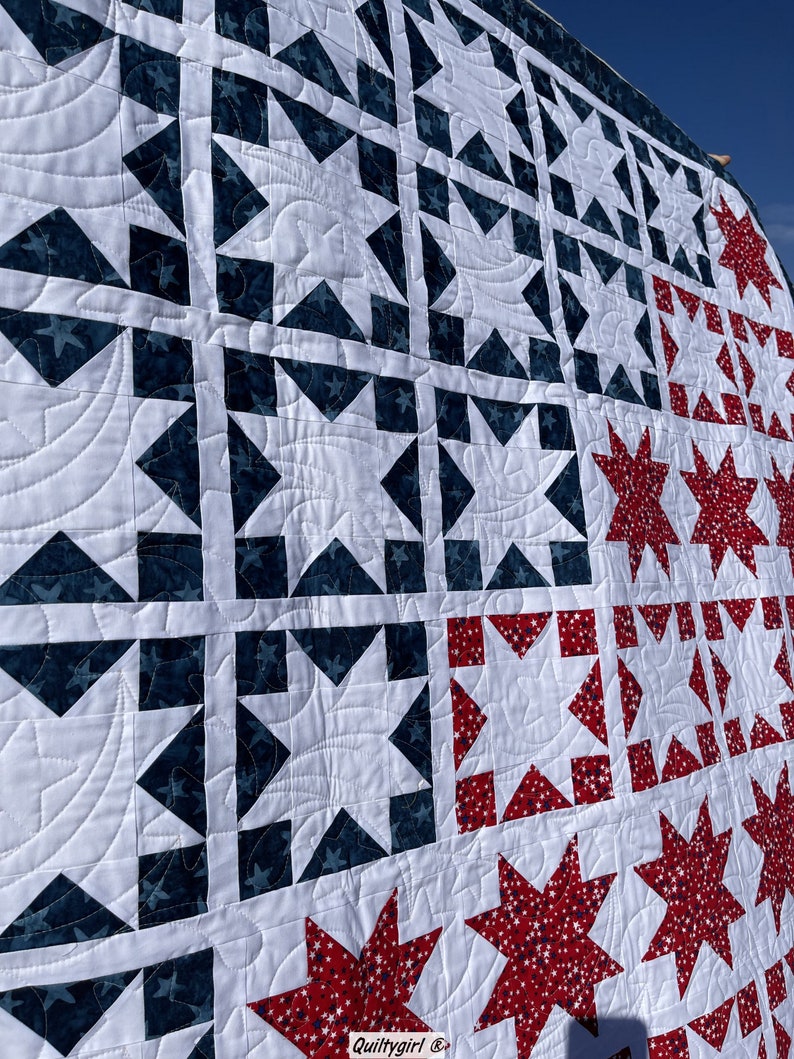 Long May She Wave A Patriotic Quilt Pattern 62 x 80 inches image 2