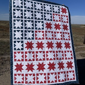 Long May She Wave A Patriotic Quilt Pattern 62 x 80 inches image 4